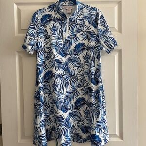 Tommy Bahama Blue and White Tropical Mini Dress